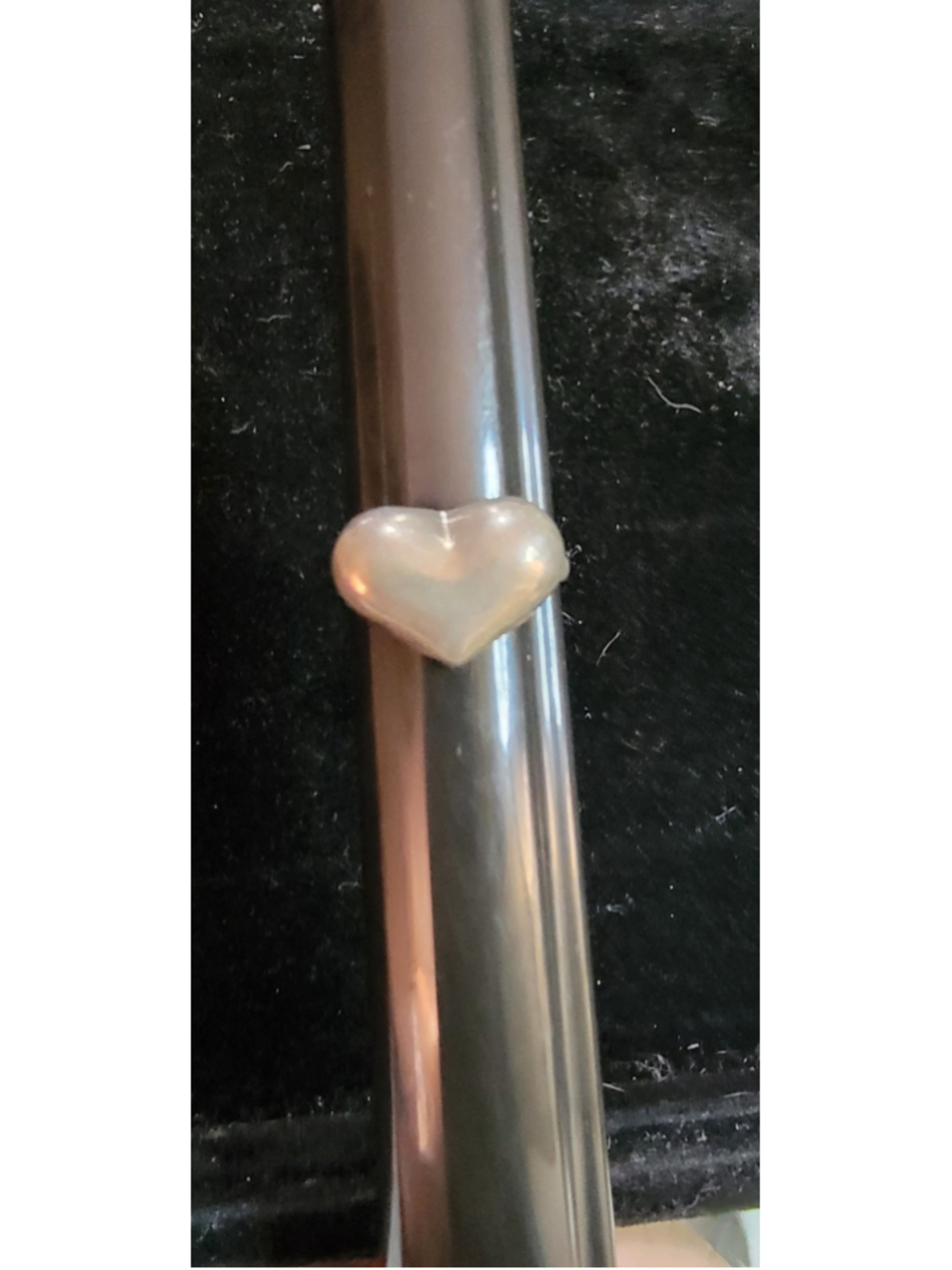 Vintage Sterling Silver Puffy Heart Ring Size 8 Minimalist Love Band